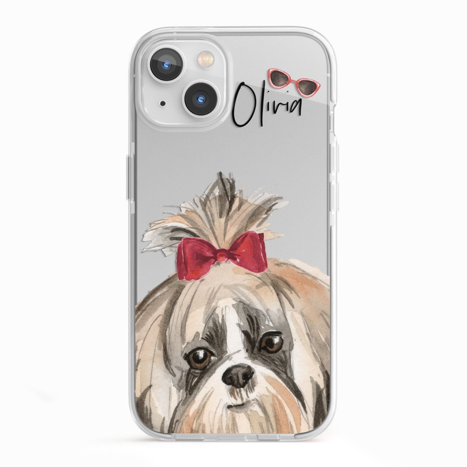 Personalised Shih Tzu Dog iPhone 13 TPU Impact Case with White Edges