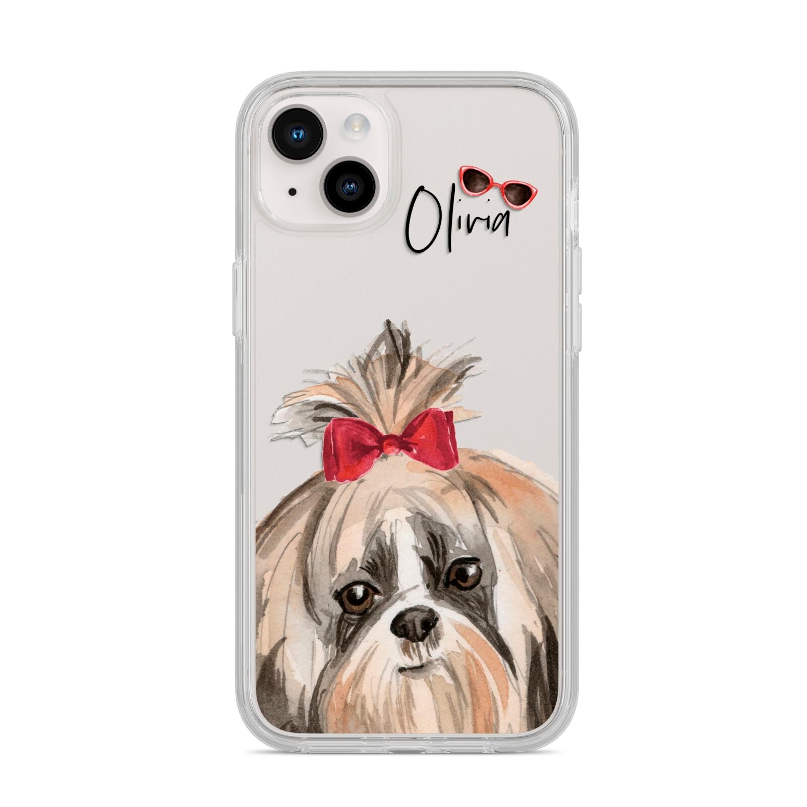Personalised Shih Tzu Dog iPhone 14 Plus Clear Tough Case Starlight