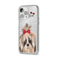 Personalised Shih Tzu Dog iPhone 14 Pro Max Glitter Tough Case Silver Angled Image