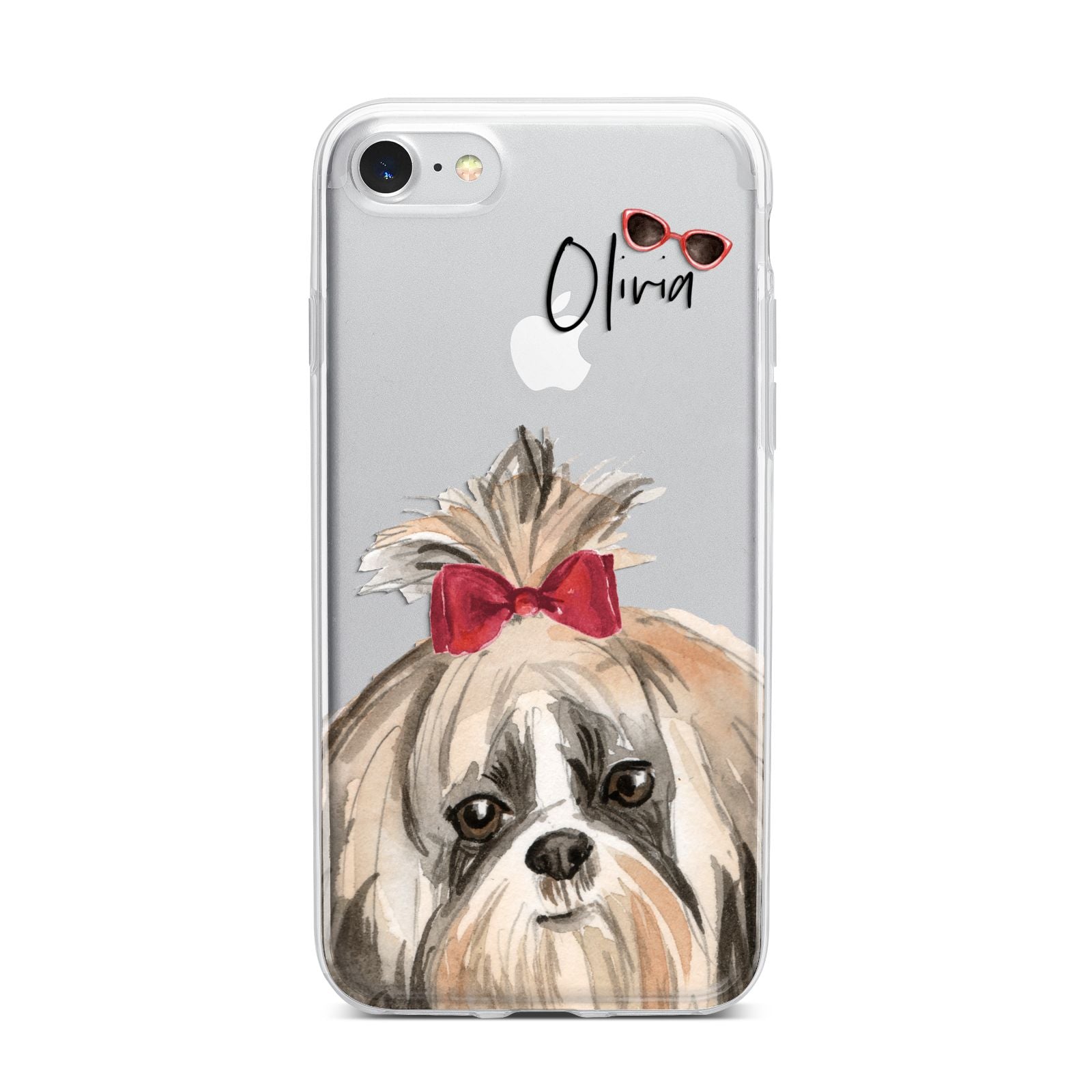 Personalised Shih Tzu Dog iPhone 7 Bumper Case on Silver iPhone