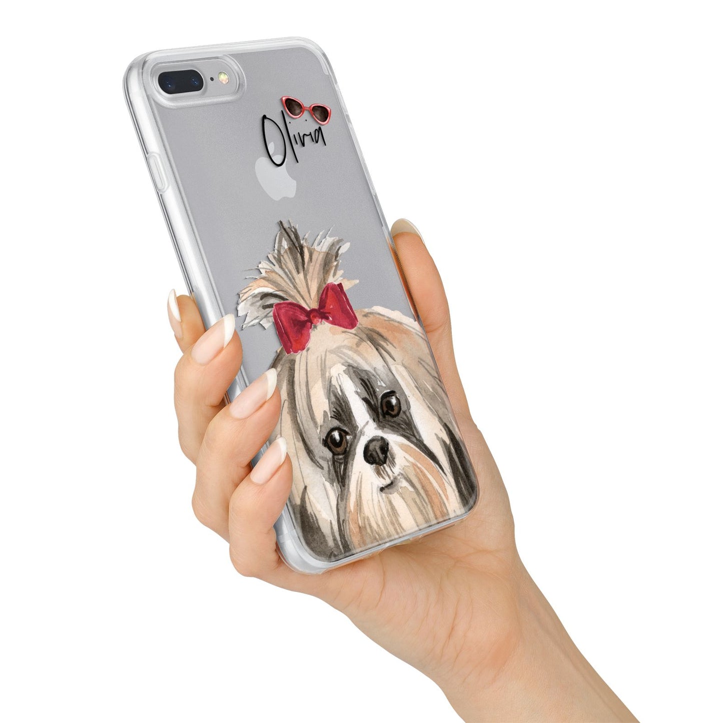 Personalised Shih Tzu Dog iPhone 7 Plus Bumper Case on Silver iPhone Alternative Image