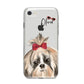 Personalised Shih Tzu Dog iPhone 8 Bumper Case on Silver iPhone