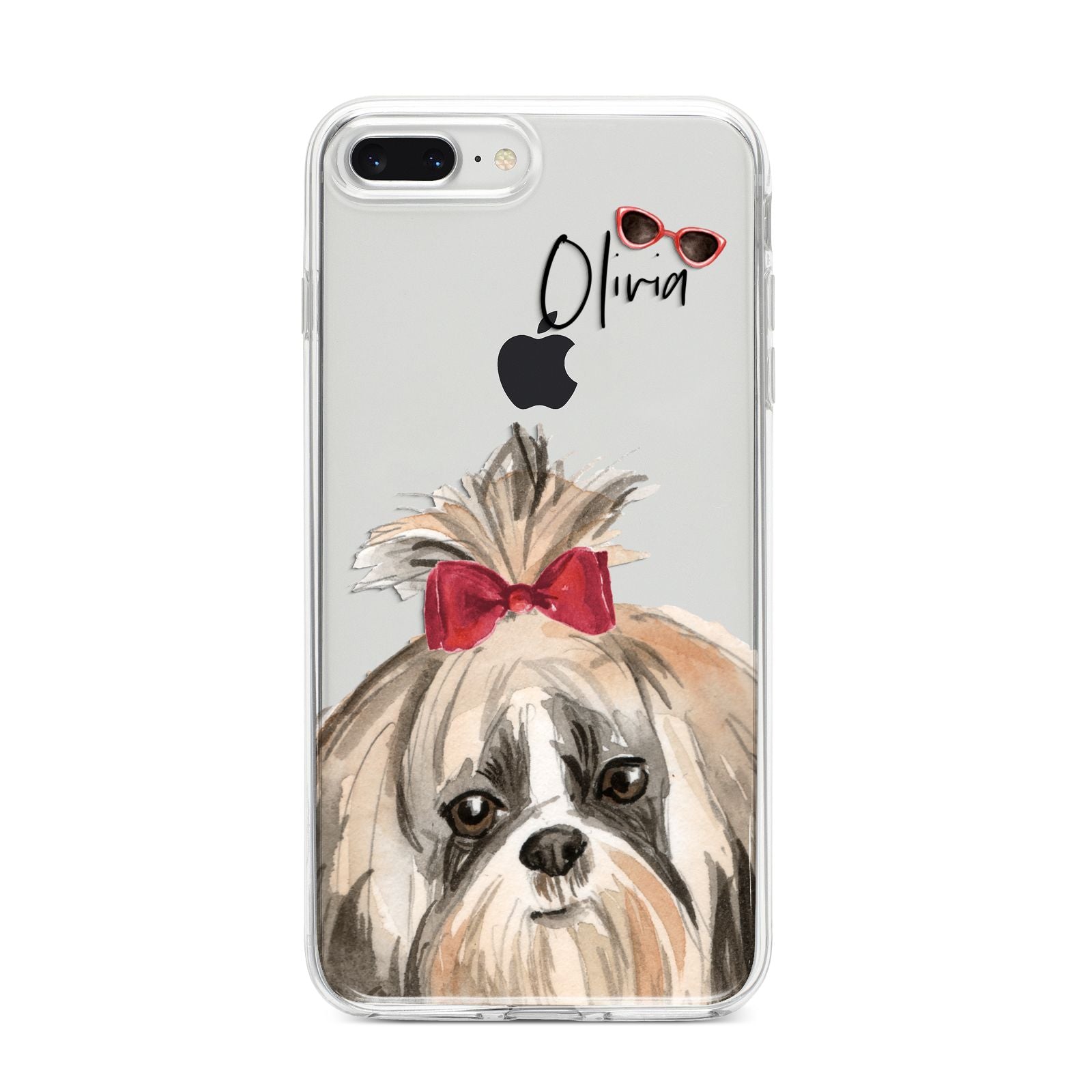Personalised Shih Tzu Dog iPhone 8 Plus Bumper Case on Silver iPhone