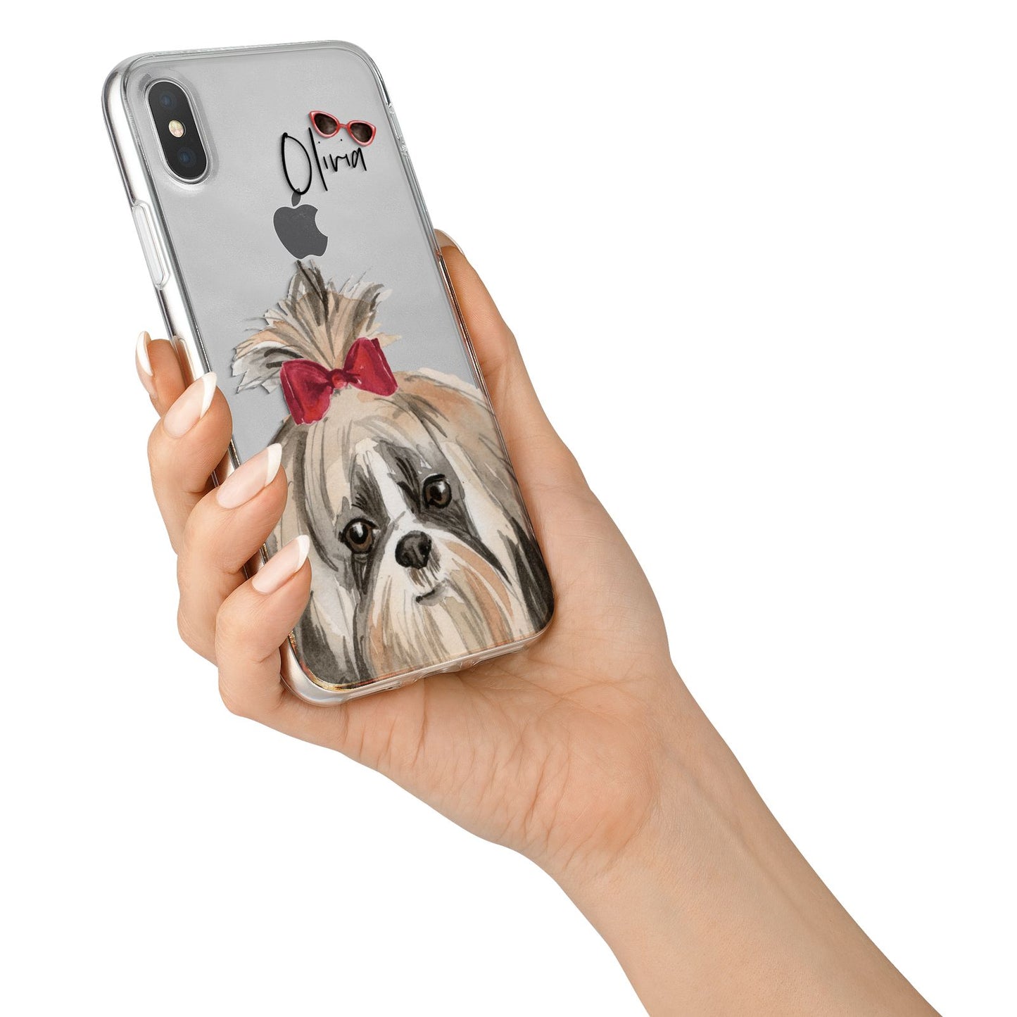 Personalised Shih Tzu Dog iPhone X Bumper Case on Silver iPhone Alternative Image 2