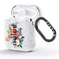 Personalised Side Name Clear Floral AirPods Glitter Case Side Image