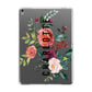 Personalised Side Name Clear Floral Apple iPad Grey Case