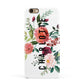 Personalised Side Name Clear Floral Apple iPhone 6 3D Snap Case