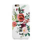 Personalised Side Name Clear Floral Apple iPhone 6 3D Tough Case