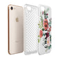 Personalised Side Name Clear Floral Apple iPhone 7 8 3D Tough Case Expanded View