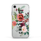 Personalised Side Name Clear Floral Apple iPhone XR Impact Case White Edge on Silver Phone