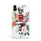 Personalised Side Name Clear Floral Apple iPhone XS 3D Tough