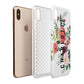 Personalised Side Name Clear Floral Apple iPhone Xs Max 3D Tough Case Expanded View