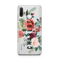 Personalised Side Name Clear Floral Huawei P30 Lite Phone Case
