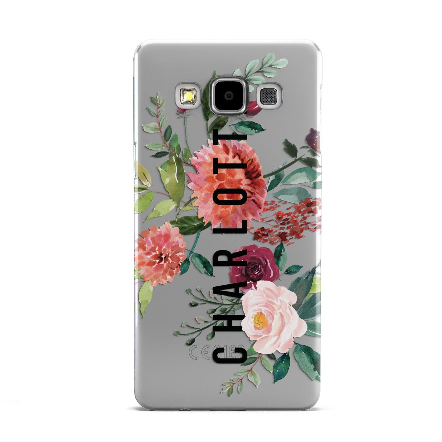 Personalised Side Name Clear Floral Samsung Galaxy A5 Case