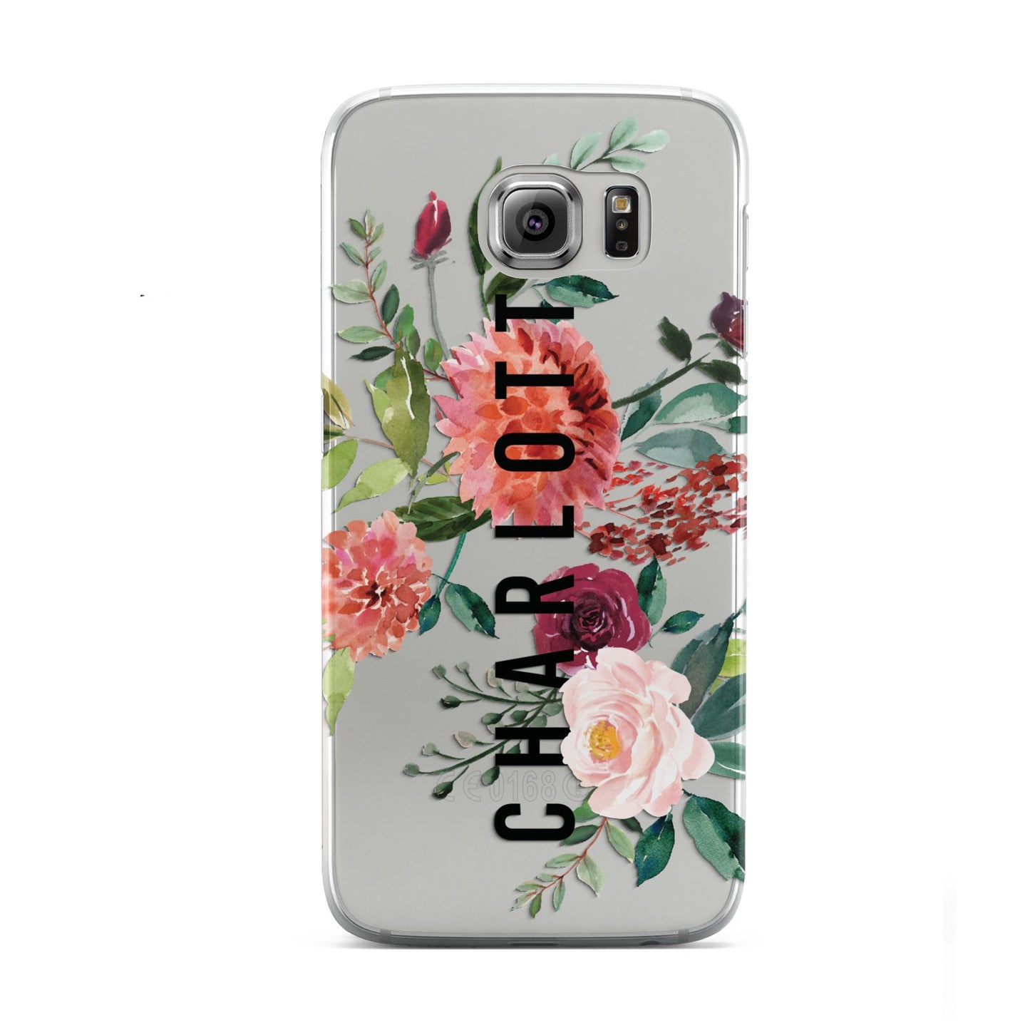 Personalised Side Name Clear Floral Samsung Galaxy S6 Case