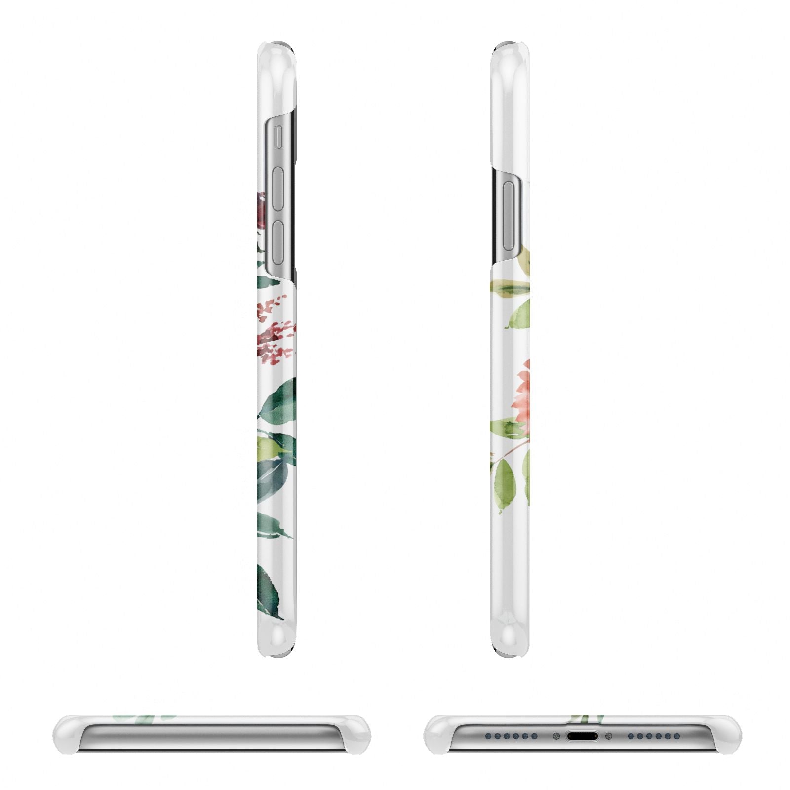 Personalised Side Name Clear Floral iPhone 11 Pro 3D Snap Case Angle Images