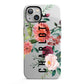 Personalised Side Name Clear Floral iPhone 13 Full Wrap 3D Tough Case