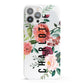 Personalised Side Name Clear Floral iPhone 13 Pro Max Full Wrap 3D Snap Case