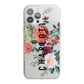 Personalised Side Name Clear Floral iPhone 13 Pro Max TPU Impact Case with White Edges