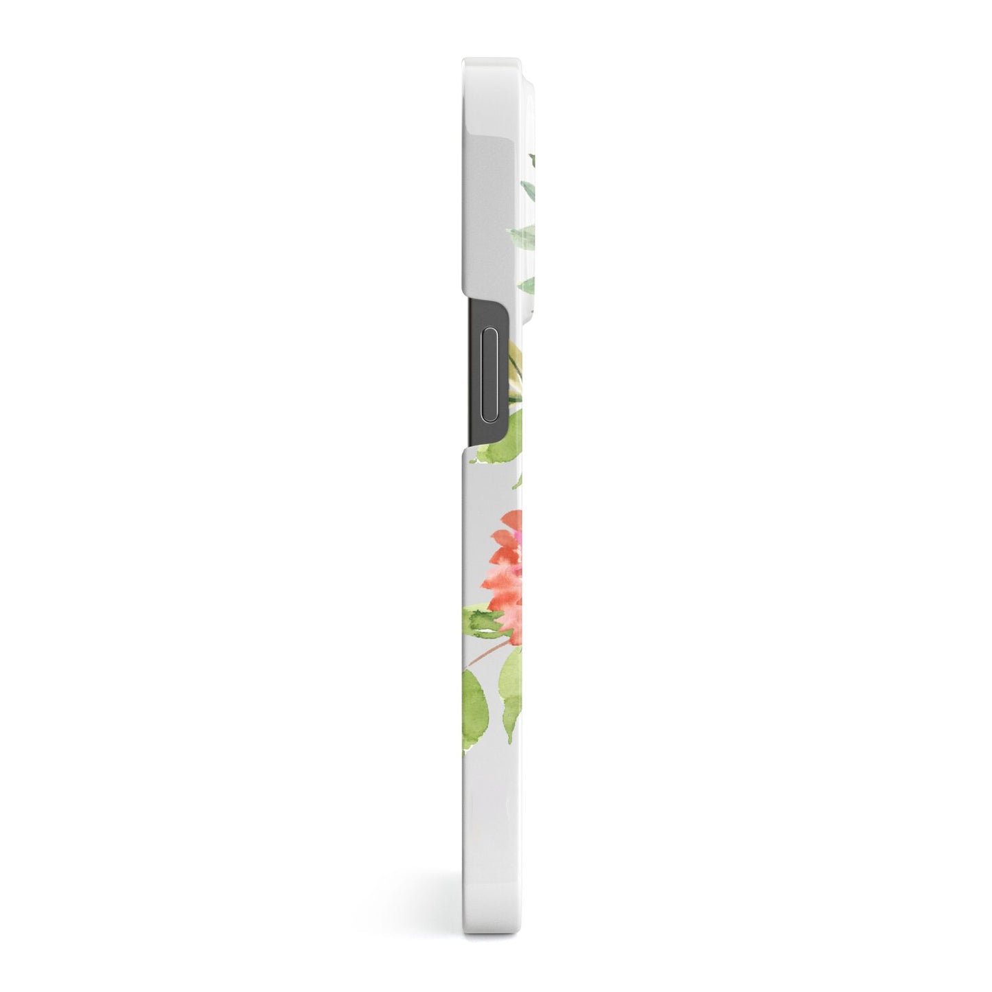 Personalised Side Name Clear Floral iPhone 13 Pro Side Image 3D Snap Case