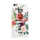 Personalised Side Name Clear Floral iPhone 6 Plus 3D Snap Case on Gold Phone