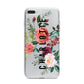Personalised Side Name Clear Floral iPhone 7 Plus Bumper Case on Silver iPhone