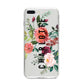 Personalised Side Name Clear Floral iPhone 8 Plus Bumper Case on Silver iPhone