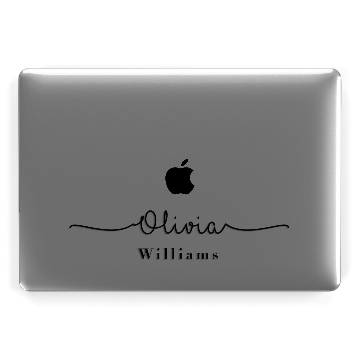 Personalised Signature Name Black Apple MacBook Case