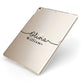 Personalised Signature Name Black Apple iPad Case on Gold iPad Side View