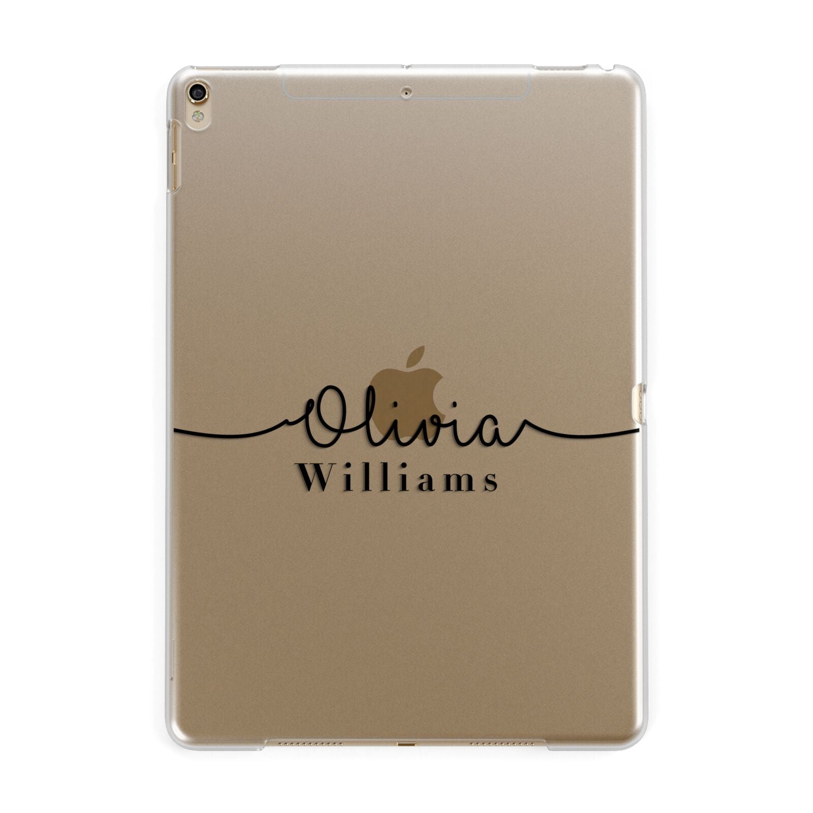 Personalised Signature Name Black Apple iPad Gold Case