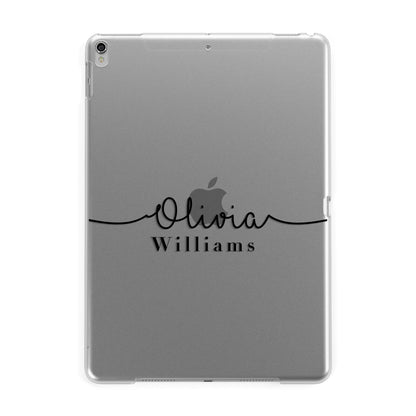 Personalised Signature Name Black Apple iPad Silver Case