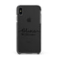 Personalised Signature Name Black Apple iPhone Xs Max Impact Case Black Edge on Black Phone