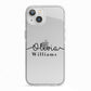 Personalised Signature Name Black iPhone 13 TPU Impact Case with White Edges