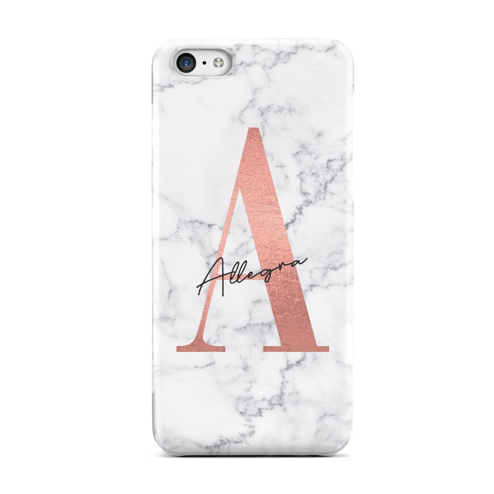 Personalised Signature Rose Gold Marble Apple iPhone 5c Case