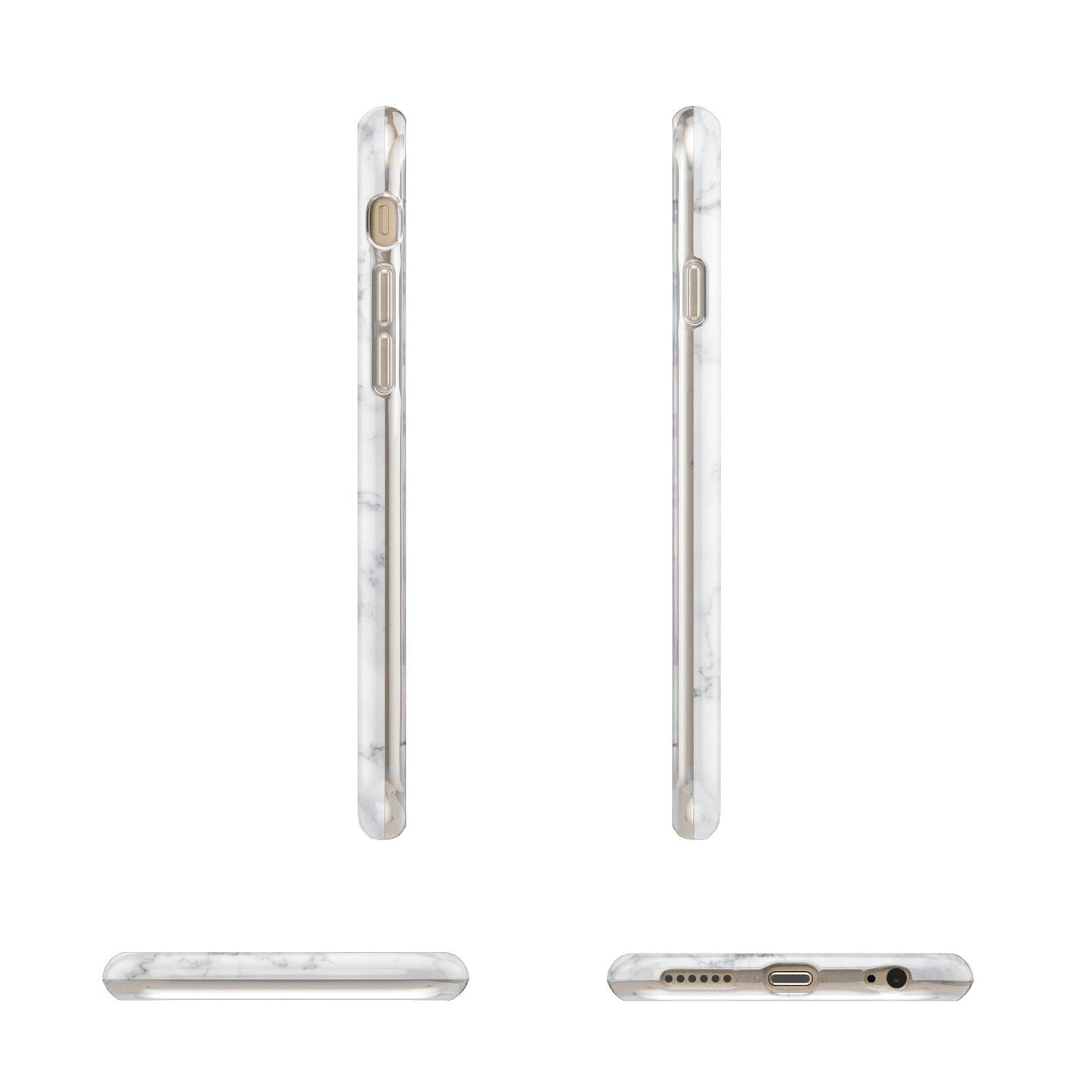 Personalised Signature Rose Gold Marble Apple iPhone 6 3D Wrap Tough Case Alternative Image Angles