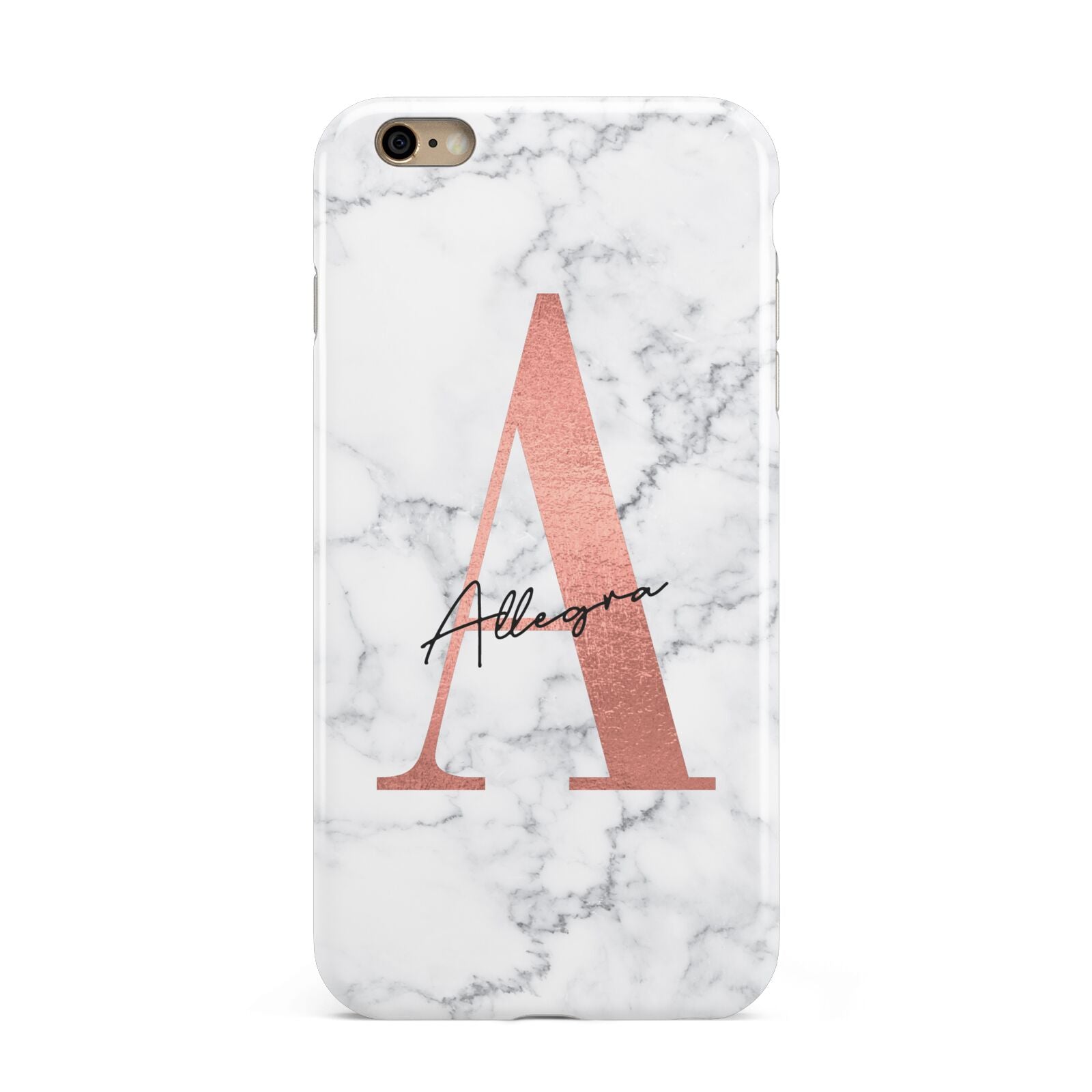 Personalised Signature Rose Gold Marble Apple iPhone 6 Plus 3D Tough Case
