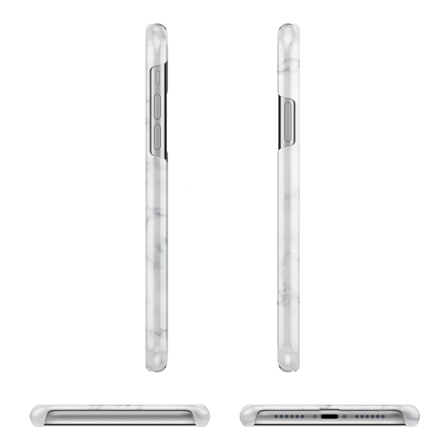 Personalised Signature Rose Gold Marble Apple iPhone XR 3D Wrap Snap Case Angled Images on White Phone