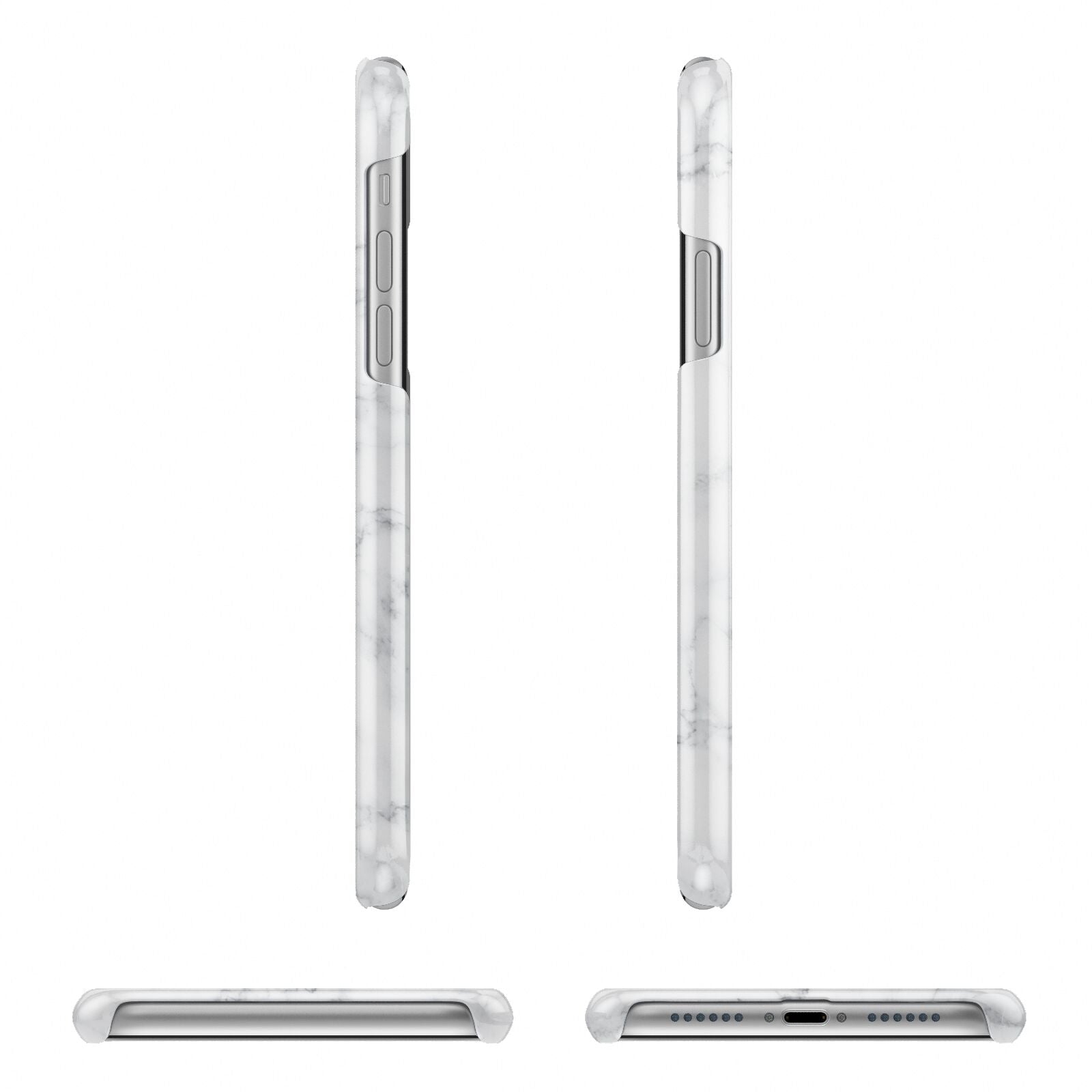 Personalised Signature Rose Gold Marble Apple iPhone XR 3D Wrap Snap Case Angled Images on White Phone