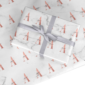 Personalised Signature Rose Gold Marble Wrapping Paper