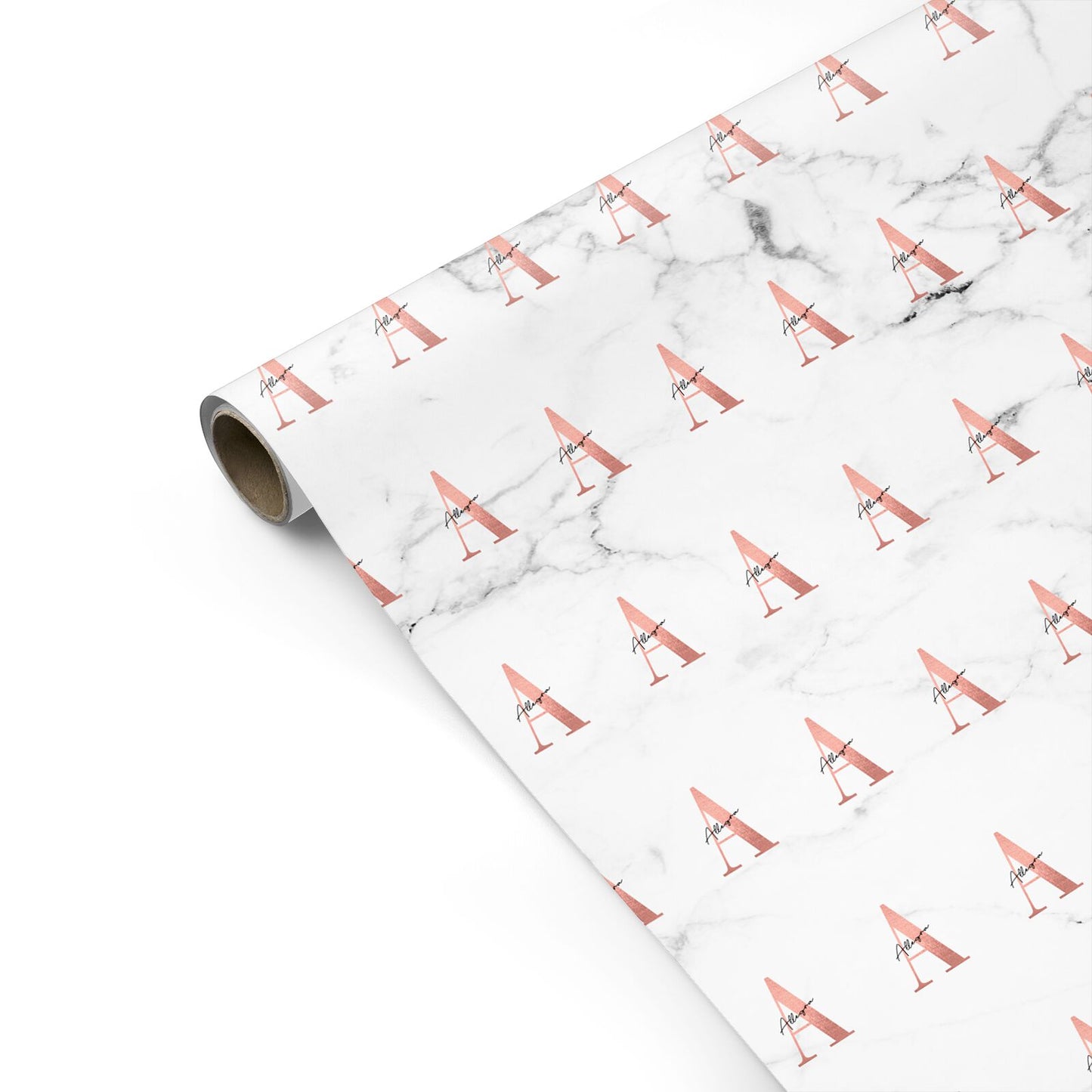 Personalised Signature Rose Gold Marble Personalised Gift Wrap
