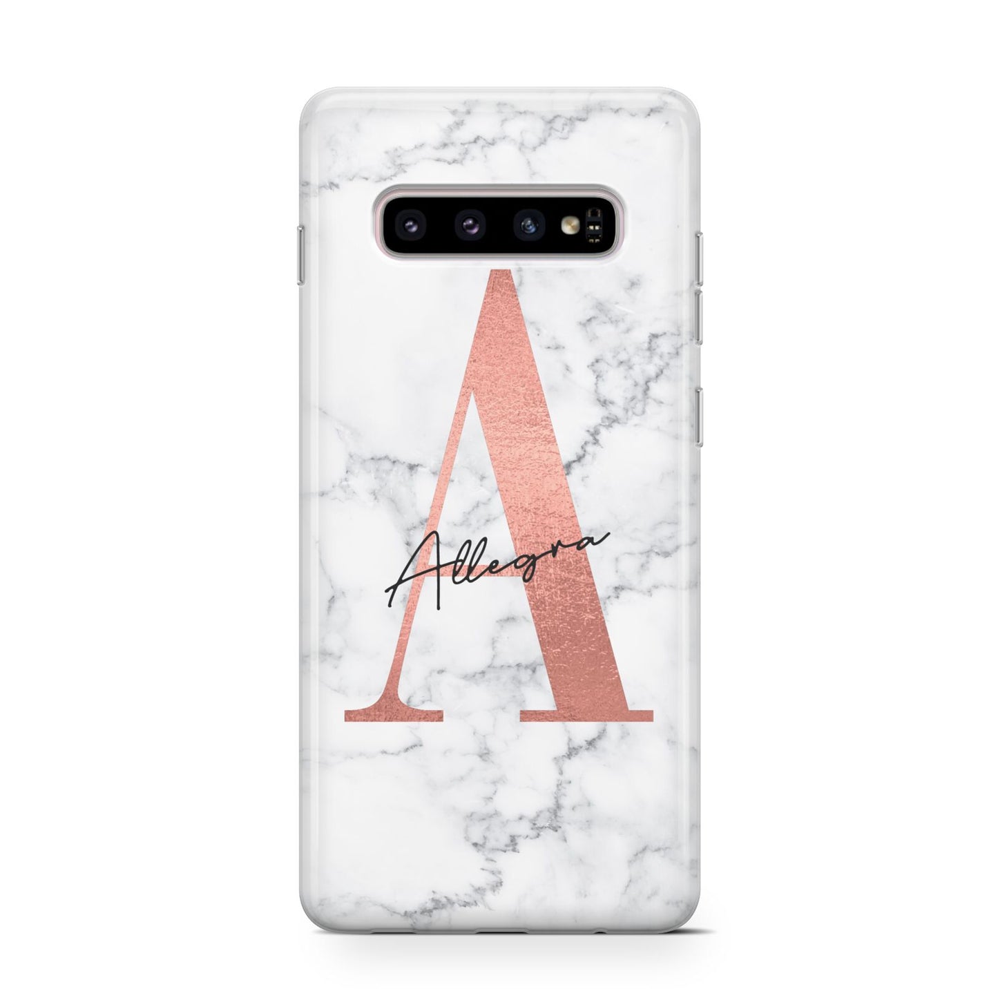 Personalised Signature Rose Gold Marble Protective Samsung Galaxy Case