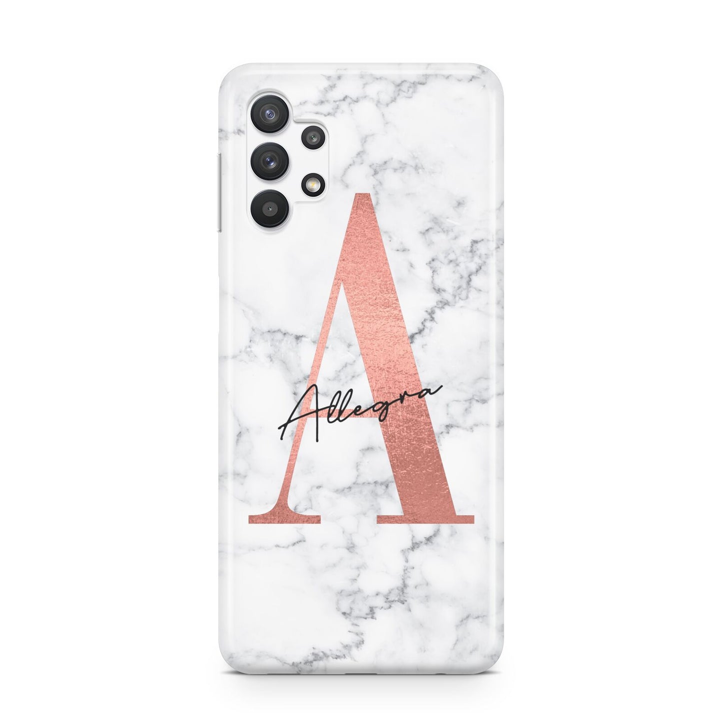 Personalised Signature Rose Gold Marble Samsung A32 5G Case