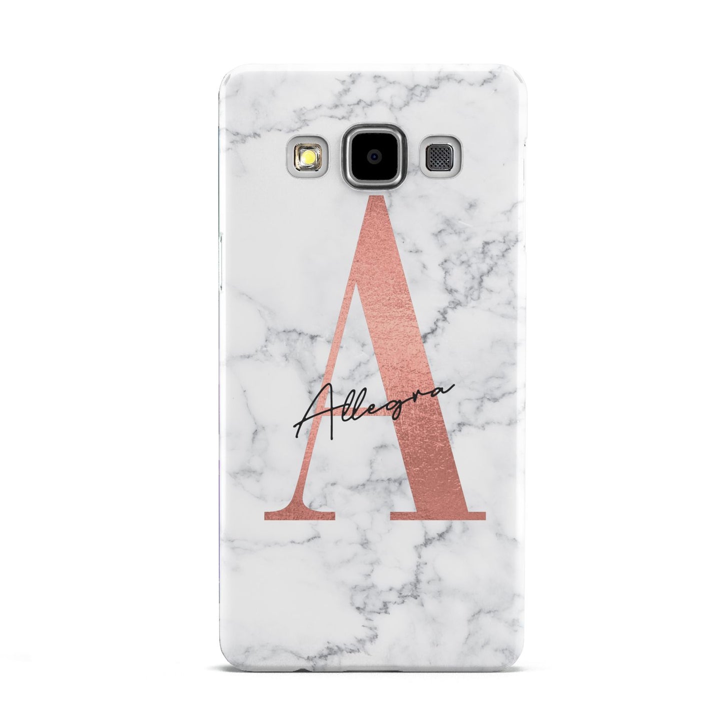 Personalised Signature Rose Gold Marble Samsung Galaxy A5 Case