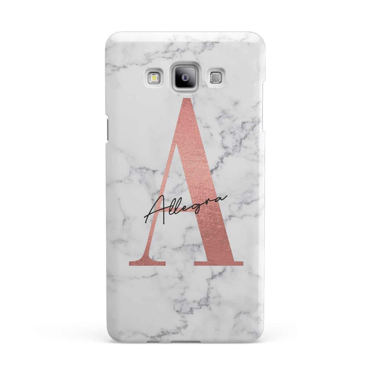 Personalised Signature Rose Gold Marble Samsung Galaxy A7 2015 Case
