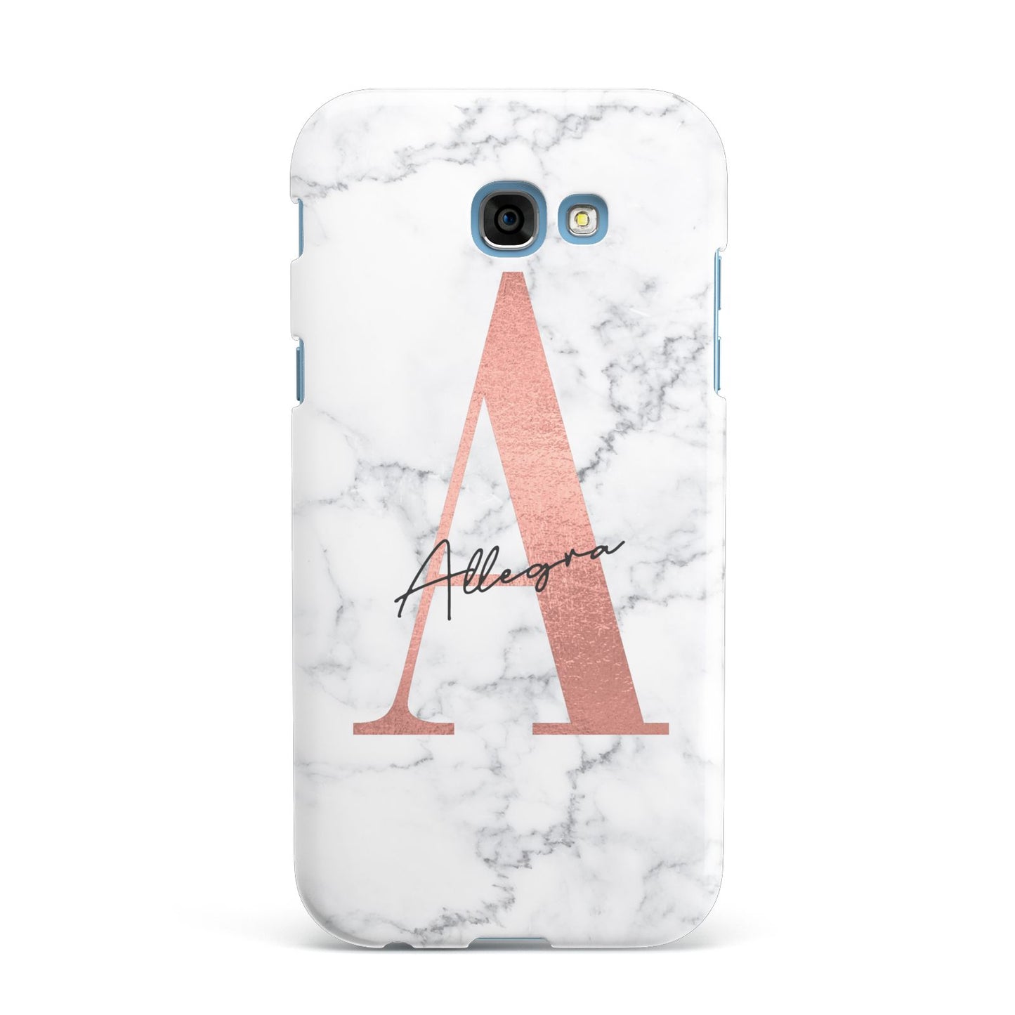 Personalised Signature Rose Gold Marble Samsung Galaxy A7 2017 Case