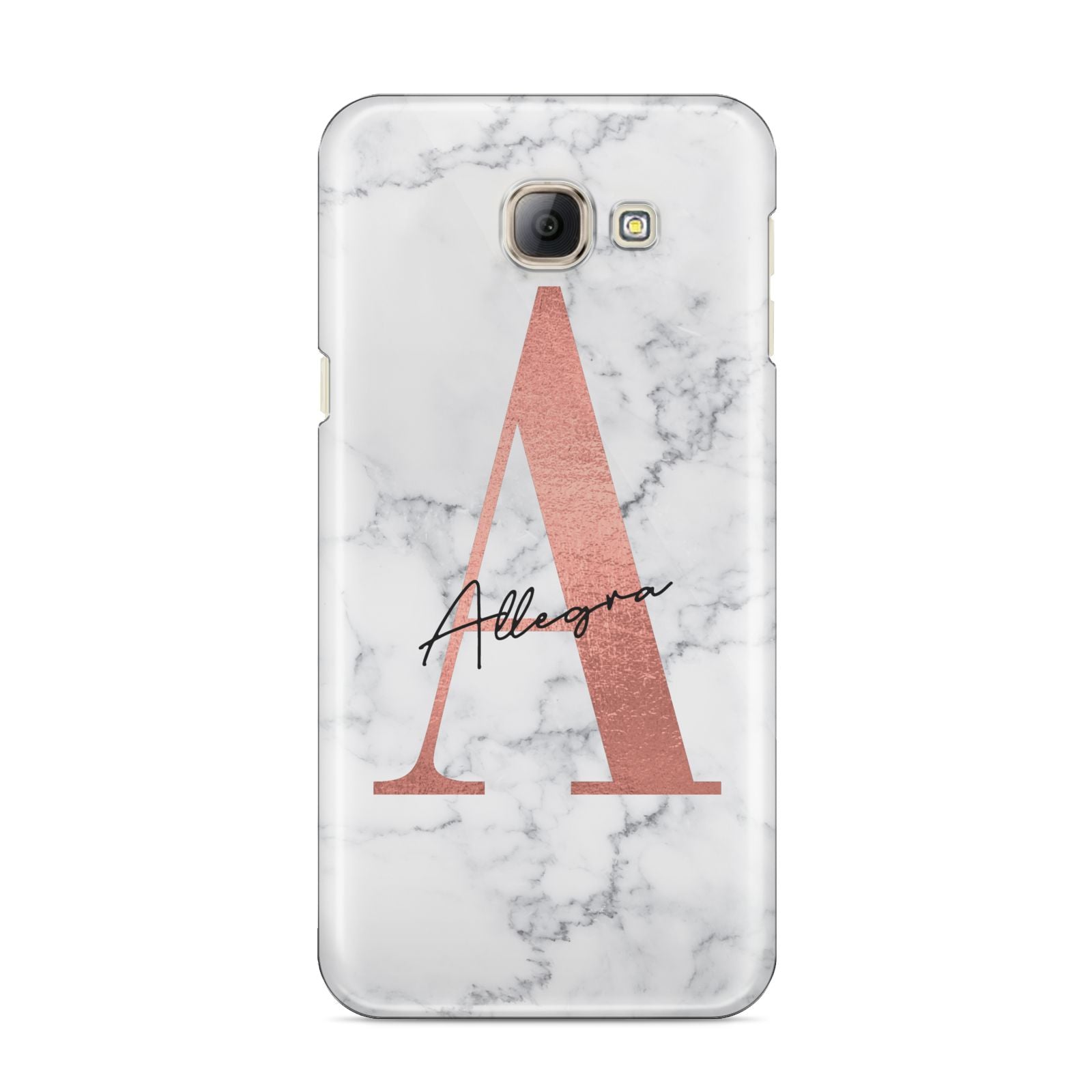 Personalised Signature Rose Gold Marble Samsung Galaxy A8 2016 Case