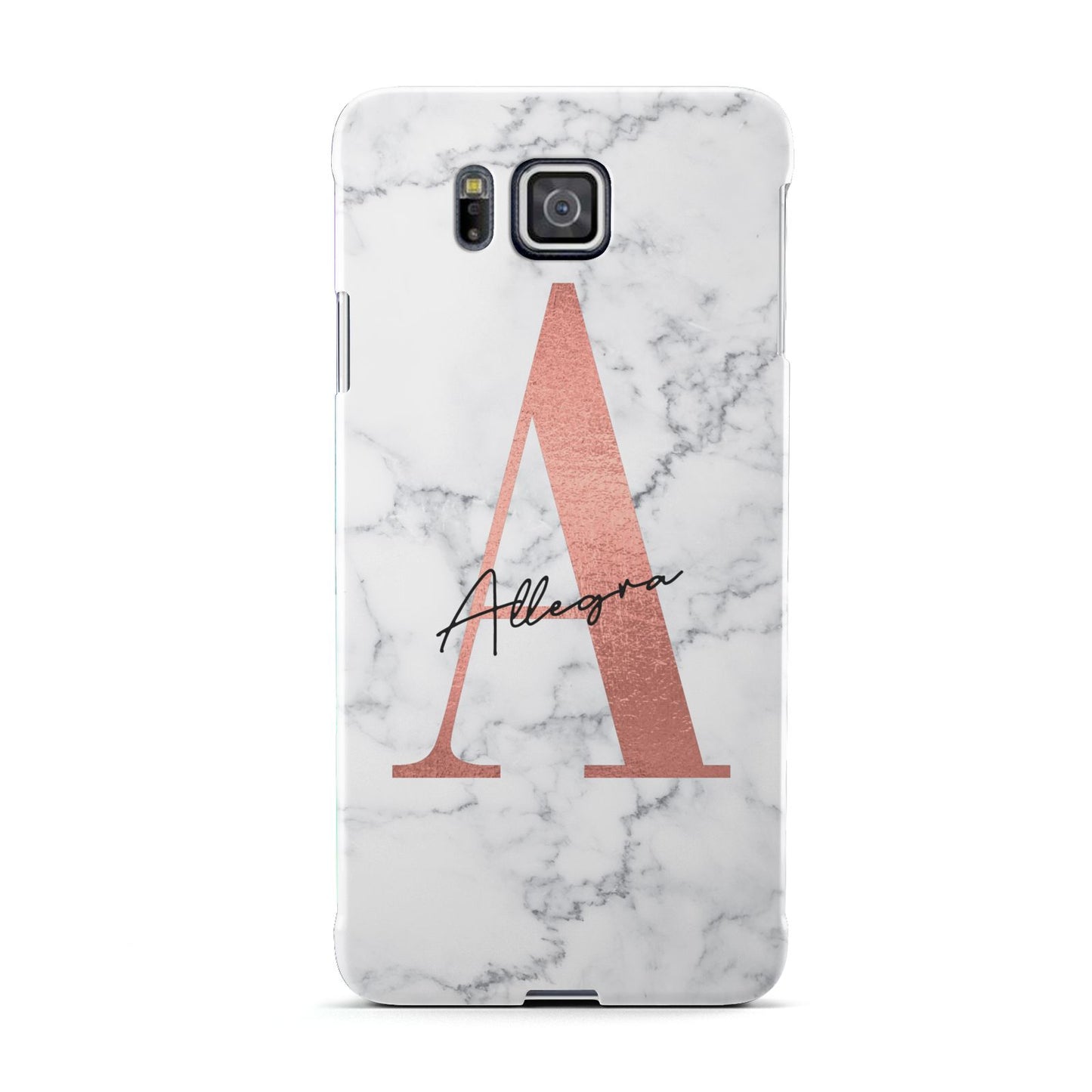 Personalised Signature Rose Gold Marble Samsung Galaxy Alpha Case