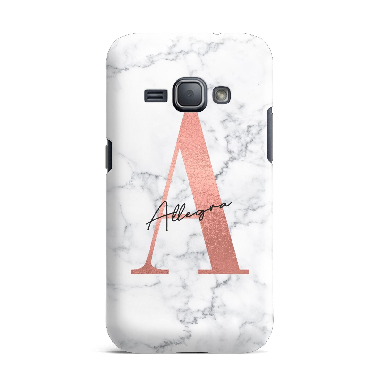Personalised Signature Rose Gold Marble Samsung Galaxy J1 2016 Case
