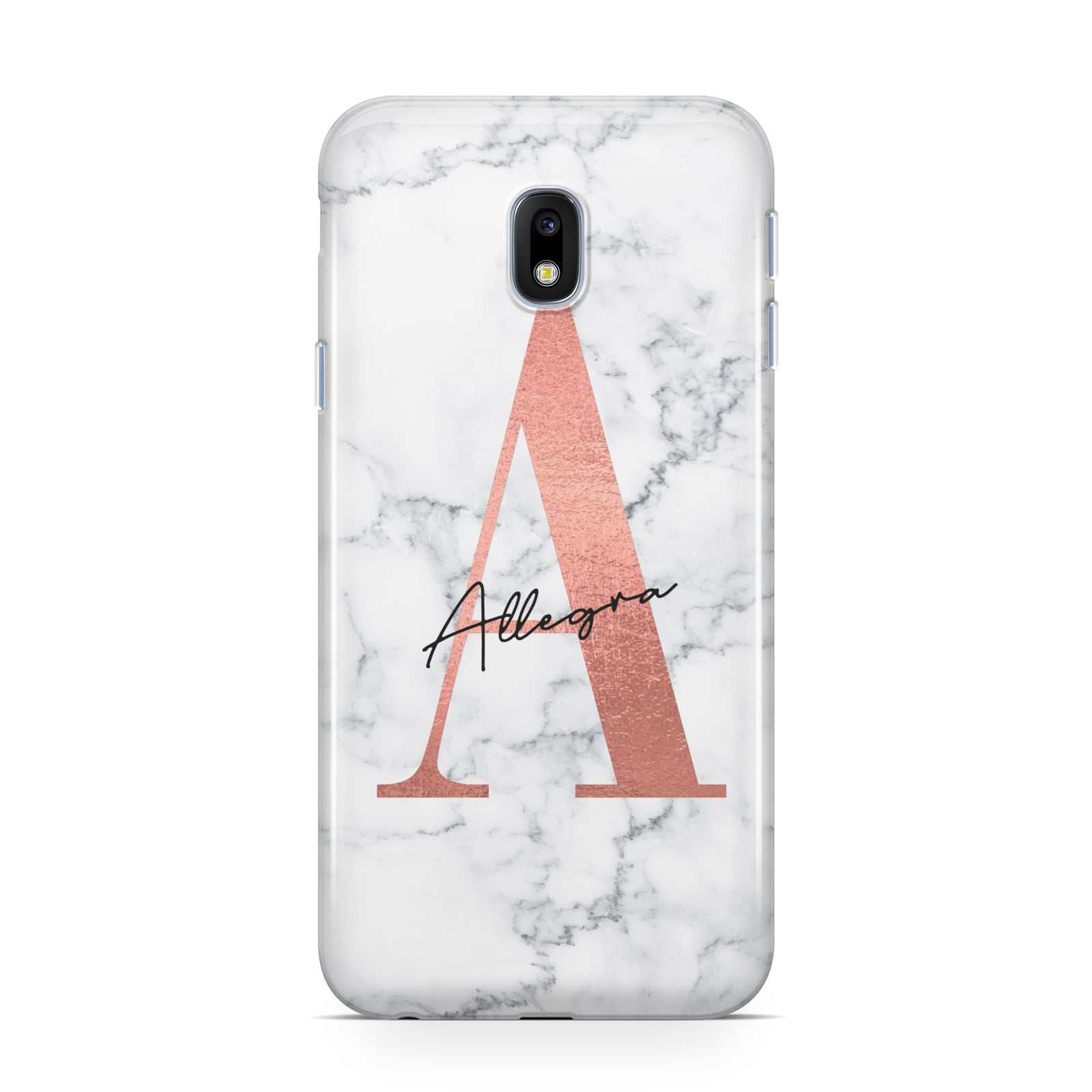 Personalised Signature Rose Gold Marble Samsung Galaxy J3 2017 Case