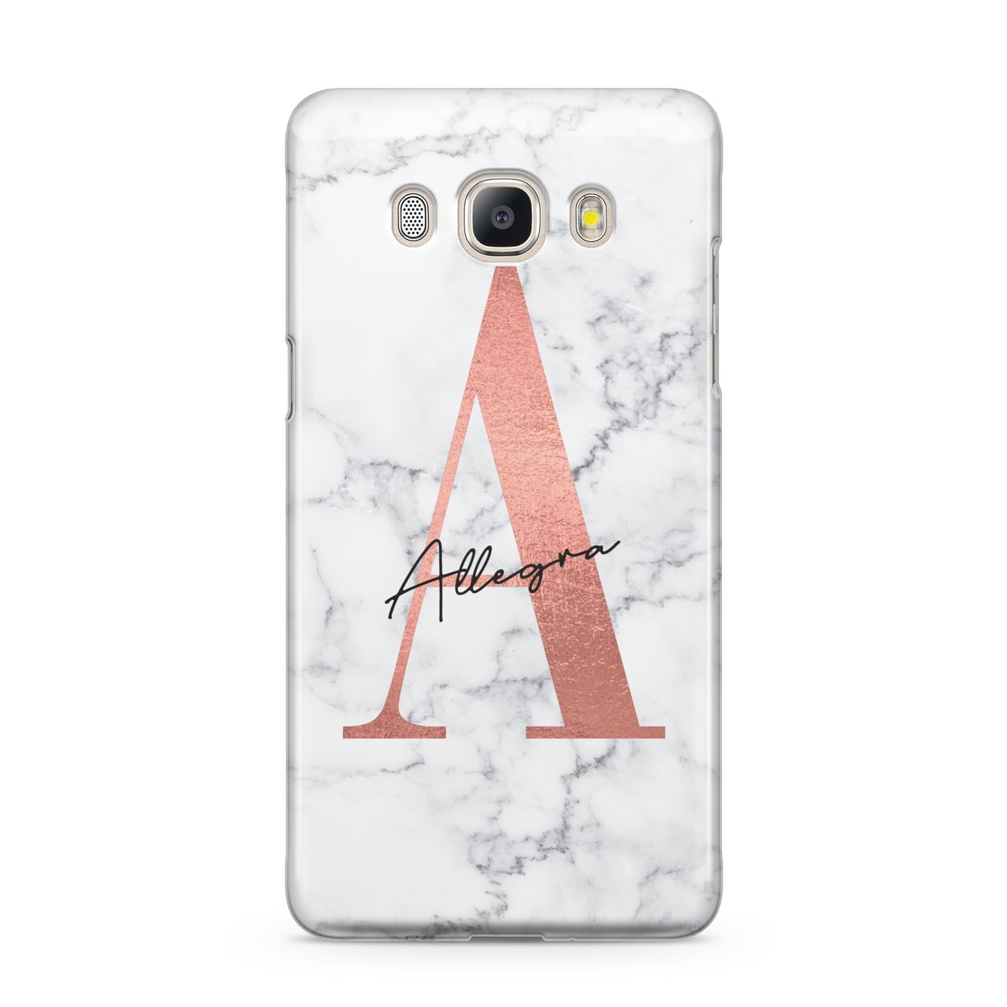 Personalised Signature Rose Gold Marble Samsung Galaxy J5 2016 Case